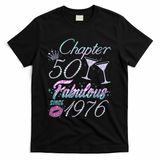 50th Birthday Chapter 50 Fabulous Since 1976 Rhinestones Diamonds T-Shirt - Black