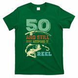 50th Birthday Gift For Fisherman Mens T-Shirt - Green