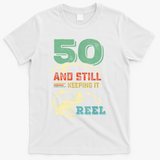 50th Birthday Gift For Fisherman Mens T-Shirt - White