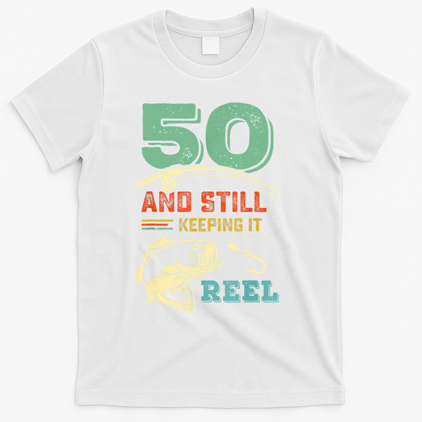 50th Birthday Gift For Fisherman Mens T-Shirt - White