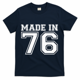 50 Birthday Made In 1976 Sports Jersey T-Shirt - Navy