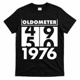 50th Birthday Oldometer 1976 T-Shirt - Black