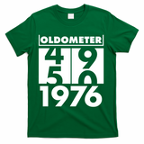 50th Birthday Oldometer 1976 T-Shirt - Green