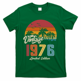 50th Birthday Retro Vintage 1976 Tropical Palm Trees T-Shirt - Green