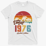 50th Birthday Retro Vintage 1976 Tropical Palm Trees T-Shirt - White