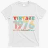 50th Birthday Retro Style Vintage 1976 Original Parts T-Shirt - White