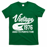 50th Birthday Sporty Vintage 1976 Age To Perfection  T-Shirt - Green
