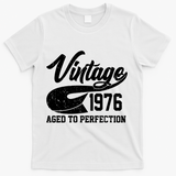 50th Birthday Sporty Vintage 1976 Age To Perfection  T-Shirt - White