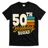50th Birthday Squad Vintage Funny T-Shirt - Black