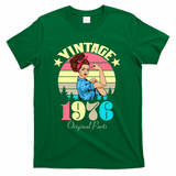 50th Birthday Vintage Rosie The Riveter 1976 Original Part  T-Shirt - Green