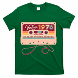 50th Birthday Vintage 1976 Limited Edition Cassette Tape T-Shirt - Green
