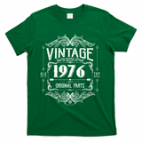 50th Birthday Vintage 1976 Old Style Top Notch Mostly Original Parts Whiskey Label T-Shirt - Green