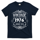 50th Birthday Vintage 1976 Old Style Top Notch Mostly Original Parts Whiskey Label T-Shirt - Navy