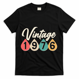 50th Birthday Vintage 1976 Retro Teardrop Design  T-Shirt - Black