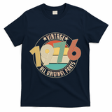 50th Birthday Vintage 1976 All Original Parts Emblem T-Shirt - Navy
