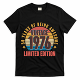 50th Birthday Vintage 1976 50 Years Of Being Awesome Limited Edition  T-Shirt - Black