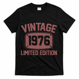 50th Birthday Vintage 1976 Limited Edition Birthday Metal Plate  T-Shirt - Black