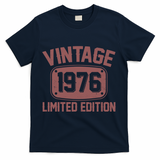 50th Birthday Vintage 1976 Limited Edition Birthday Metal Plate  T-Shirt - Navy