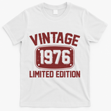 50th Birthday Vintage 1976 Limited Edition Birthday Metal Plate  T-Shirt - White