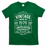 50th Birthday Vintage Made In 1976 Premium Quality Authentic Classic Birthday T-Shirt - Green