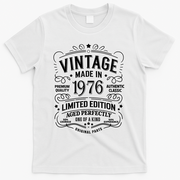 50th Birthday Vintage Made In 1976 Premium Quality Authentic Classic Birthday T-Shirt - White