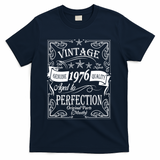 50th Birthday Vintage 1976 Genuine Quality Age To Perfection Original Parts Mostly T-Shirt - Navy