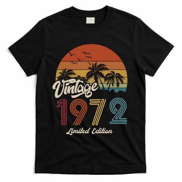 51st Birthday Vintage Limited Edition 1972 T-Shirt - Black