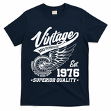50th Birthday Vintage Age To Perfection EST 1976 Superior Quality T-Shirt - Navy