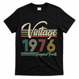 50th Birthday Vintage 1976 Original Parts Birthday T-Shirt - Black