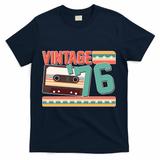50th Birthday Vintage 1976 Cassette Tape  T-Shirt - Navy