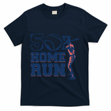 50th Home Run Baseball Birthday Gift T-Shirt - Navy