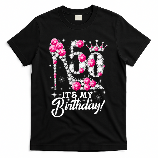 50 Years Old It's My 50th Birthday Funny Pink Diamond Shoes T-Shirt - Black