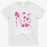 50 Years Old It's My 50th Birthday Funny Pink Diamond Shoes T-Shirt - White
