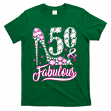 50 Years Old Gifts 50 & Fabulous 50th Birthday Pink Diamond T-Shirt - Green