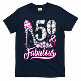 50 Years Old Gifts 50 & Fabulous 50th Birthday Pink Diamond T-Shirt - Navy