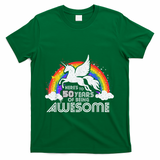 50 Years Of Being Awesome Unicorn Rainbow 50th Birthday T-Shirt - Green