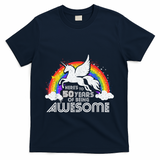 50 Years Of Being Awesome Unicorn Rainbow 50th Birthday T-Shirt - Navy