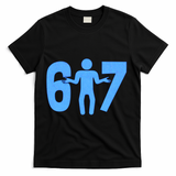 6-7 Stick Figure 67 Meme T-Shirt - Black