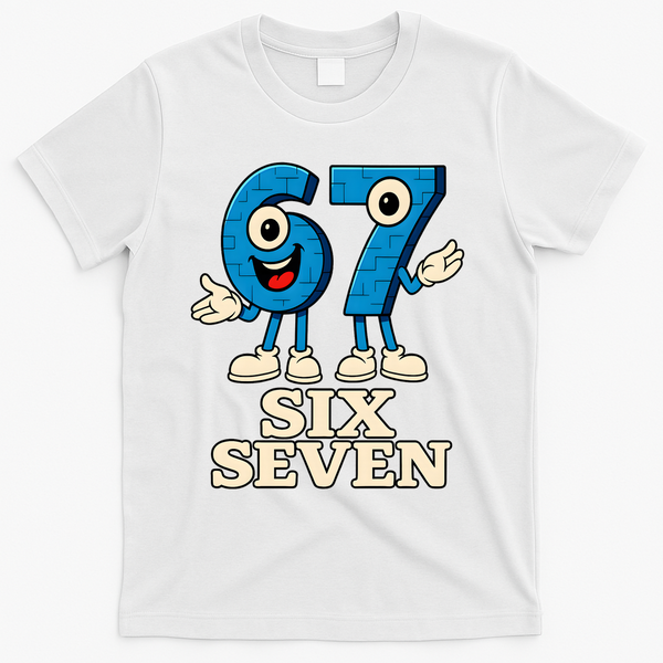 67 Six Seven 6-7 Meme Italian Brainrot Gaming T-Shirt - White