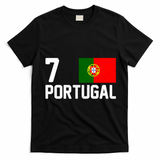 7 Portugal Flag Jersey Soccer T-Shirt - Black