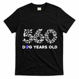 80th Birthday  Funny 560 Dog Years Old Gift Tees T-Shirt - Black