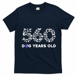 80th Birthday  Funny 560 Dog Years Old Gift Tees T-Shirt - Navy Blue