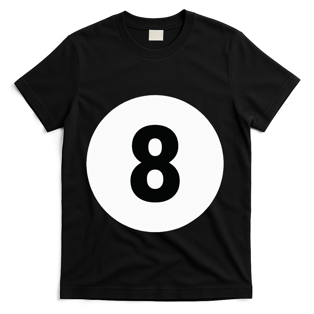 8 Pool Ball 8 Billiards Costume Halloween Group Matching T-Shirt - Black
