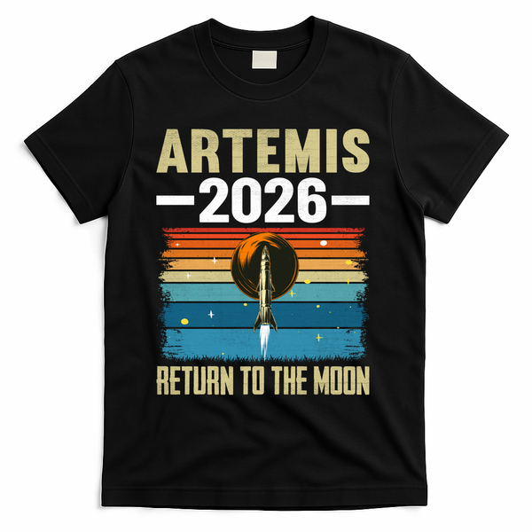 Artemis 2026 Return To The Moon T-Shirt - Black