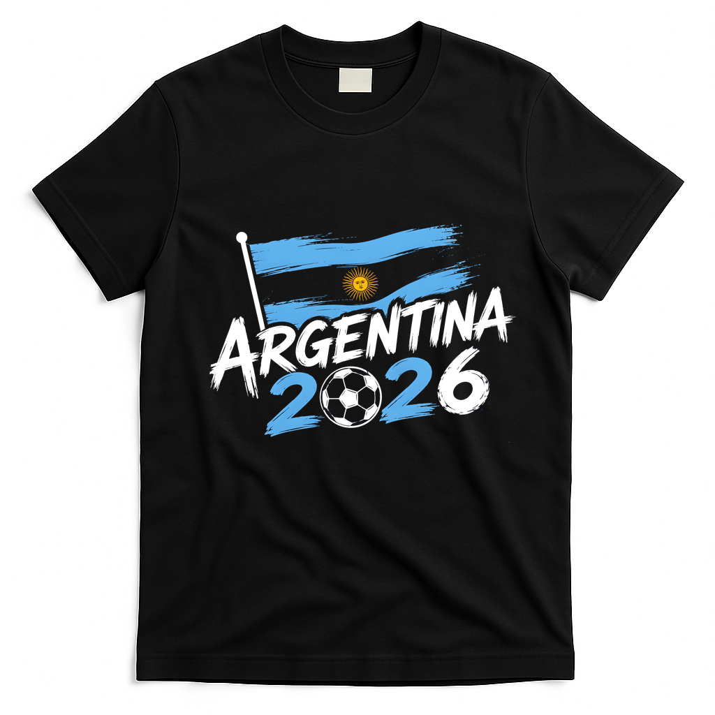 Argentina 2026 World Soccer Fan Apparel T-Shirt - Black