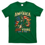 America 250 Years Celebration Rocker Skull Vintage T-Shirt - Irish Green