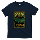 Alligator Alcatraz Art Deco T-Shirt - Navy