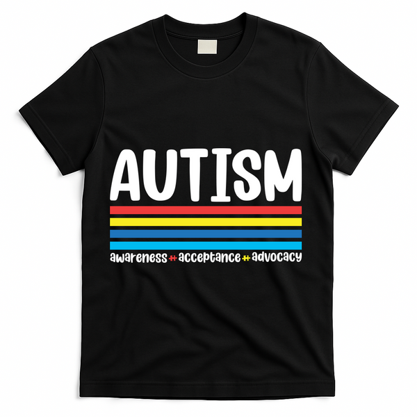 Autism Awareness Acceptance Inspirational T-Shirt - Black