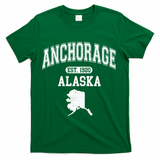 Anchorage Alaska Est. 1920 Varsity T-Shirt - Green