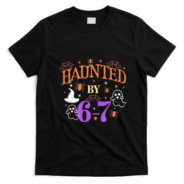 Aunted By 6-7 Halloween Math Teacher 67 Meme T-Shirt - Black